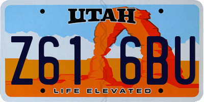 UT license plate Z616BU