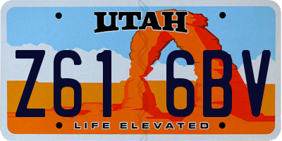 UT license plate Z616BV