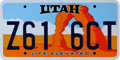 UT license plate Z616CT