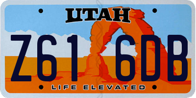 UT license plate Z616DB