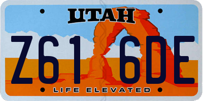UT license plate Z616DE