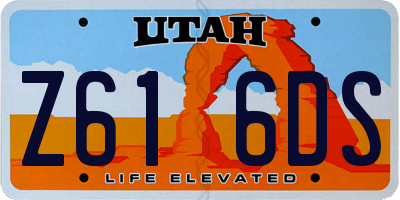 UT license plate Z616DS