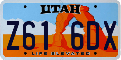 UT license plate Z616DX