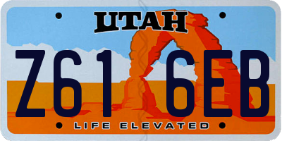 UT license plate Z616EB