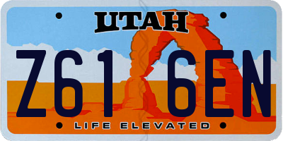 UT license plate Z616EN