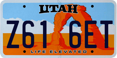 UT license plate Z616ET