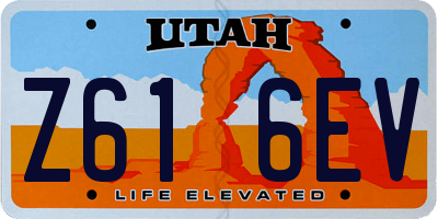 UT license plate Z616EV
