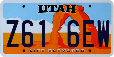 UT license plate Z616EW