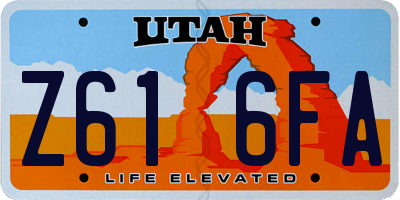UT license plate Z616FA