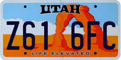 UT license plate Z616FC