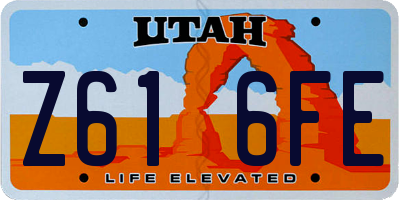 UT license plate Z616FE