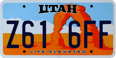 UT license plate Z616FF