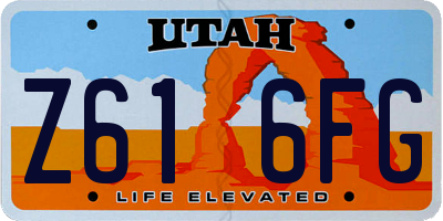 UT license plate Z616FG