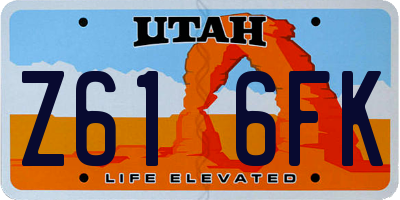UT license plate Z616FK