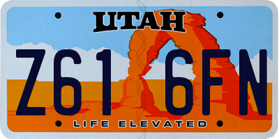 UT license plate Z616FN