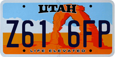 UT license plate Z616FP