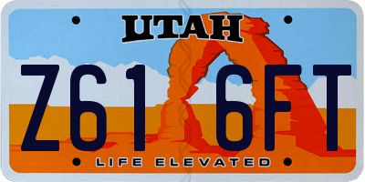UT license plate Z616FT