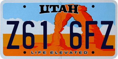 UT license plate Z616FZ