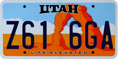 UT license plate Z616GA