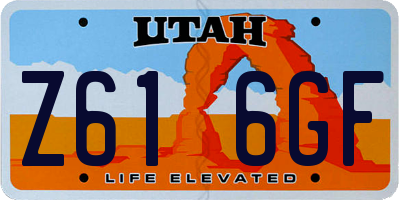 UT license plate Z616GF