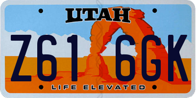 UT license plate Z616GK