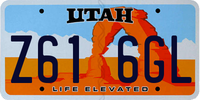 UT license plate Z616GL
