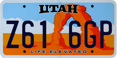 UT license plate Z616GP