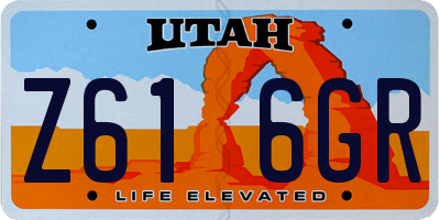 UT license plate Z616GR