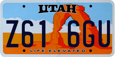 UT license plate Z616GU