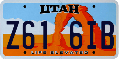 UT license plate Z616IB