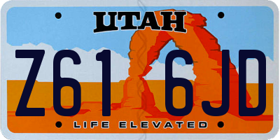 UT license plate Z616JD
