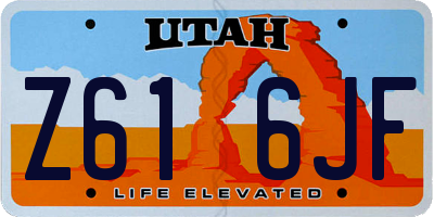 UT license plate Z616JF