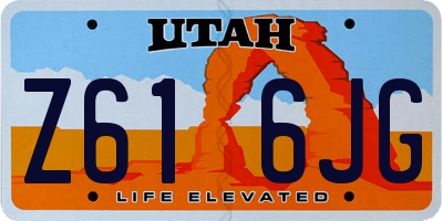UT license plate Z616JG