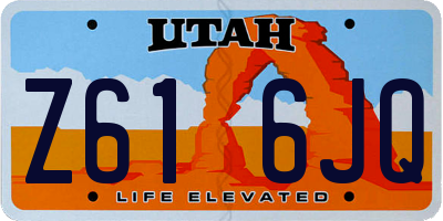UT license plate Z616JQ