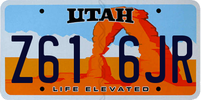 UT license plate Z616JR