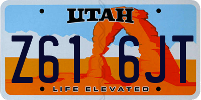 UT license plate Z616JT