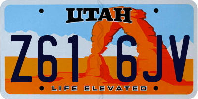 UT license plate Z616JV