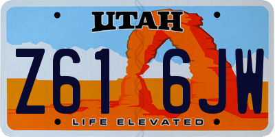 UT license plate Z616JW