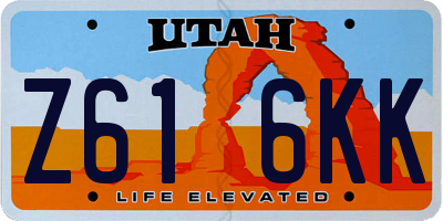 UT license plate Z616KK