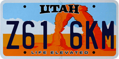 UT license plate Z616KM