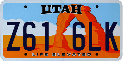 UT license plate Z616LK