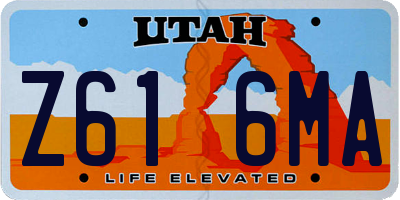 UT license plate Z616MA