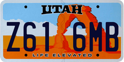 UT license plate Z616MB