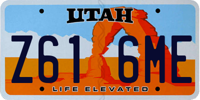UT license plate Z616ME