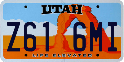 UT license plate Z616MI
