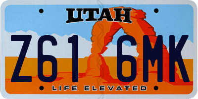 UT license plate Z616MK