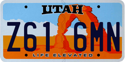 UT license plate Z616MN