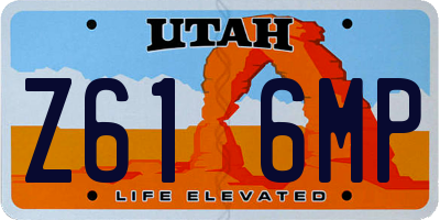 UT license plate Z616MP