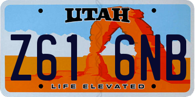 UT license plate Z616NB