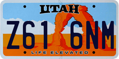 UT license plate Z616NM